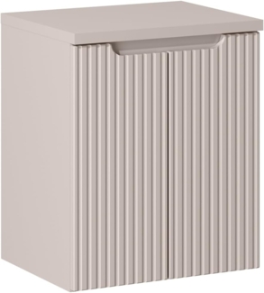 Lomadox Waschbeckenschrank NEWPORT-56-CASHMERE Waschtischunterschrank 50cm in kaschmir mit gerillter Front