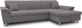 DOMO Collection Ecksofa Franzi, Couch in L-Form, Sofa, Eckcouch mit Rückenfunktion Polsterecke, Dunkelgrau, 279 x 162 x 81 cm