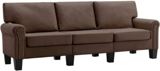 vidaXL 3-Sitzer-Sofa Braun Stoff