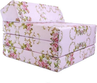 Klappmatratze Gästematratze Große 200 x 70 x 10 cm (Blumen Rosa)
