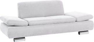 Terrence Sofa 2-Sitzer Veloursstoff Creme Metallfüße verchromt