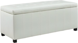 Vente-unique - Sitztruhe Truhenbank mit Stauraum - Kunstleder - Weiß - CONCIERTO