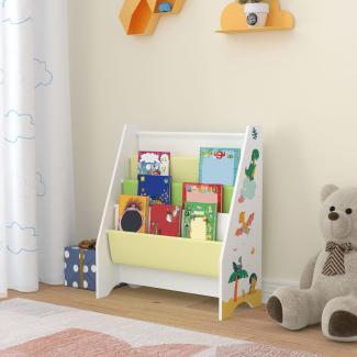 en.casa Kinderregal Fisterra Weiß / Grün / Gelb