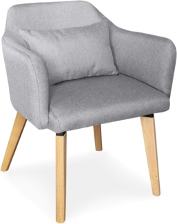 Menzzo Sessel, Holz, Grau, Einheitsgröße