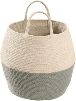 Lorena Canals Aufbewahrungskorb Zoco Natürliche Baumwolle -Beige - Vintage Blau- 30 x 30 x 35 cm