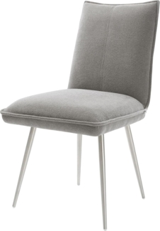 Esszimmerstuhl Lelio-Flex Strukturstoff Soft Grau 4-Fuß konisch Edelstahl Taschenfederkern