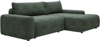 Vente-unique - Ecksofa mit Schlaffunktion - Ecke rechts - Strukturstoff - Grün - DAVISO