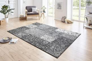 Kurzflor Teppich Kirie Grau Creme 120x170 cm