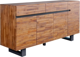 riess-ambiente Sideboard GENESIS 170cm braun / anthrazit (Einzelartikel, 1 St), Wohnzimmer · Massivholz · Metall · Kommode · Anrichte · Industrial