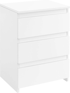 Yaheetech Nachttisch Boxspringbett Nachtschrank Nachtkommode mit 3 Schubladen Schlichter Beistelltisch Sofatisch Schubladenschrank für Schlafzimmer/Wohnzimmer, Weiß