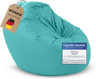 BubiBag Sitzsack für Erwachsene -Indoor Outdoor XL Sitzsäcke, Sitzkissen oder als Gaming Sitzsack, geliefert mit Füllung (125 cm Durchmesser, Pacific)