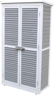 Leco Gartenschrank "MOMO", grau-weiß, 87 x 47 x 160 cm (L x B x H)