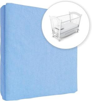 Jersey 100% Baumwolle Spannbetttüch, Passend für 90x40 Babybett Matratze (Blau)