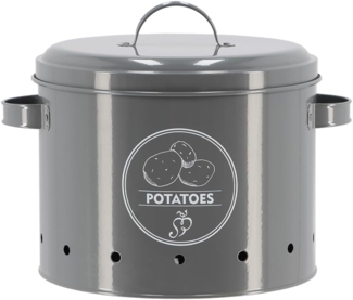Kartoffeldose „Potato“ Ø 22 x H 22 cm – Karbonstahl Vorratsdose – in Anthrazit