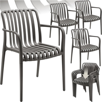 tectake Gartenstuhl Gartenstühle (Set, 4 St), Wetterfester, strapazierfähiger und langlebiger Kunststoff