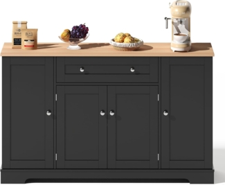 Odikalo Küchenbuffet Sideboard Schrank Schublade Regal Tür Einlegeböden Küche Weiß/Schwarz