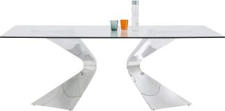 Kare Design Tisch Gloria chrome, Glastisch chrome, Luxus Glastisch, extravaganter Esstisch, (H/B/T) 75 x 200 x 100 cm