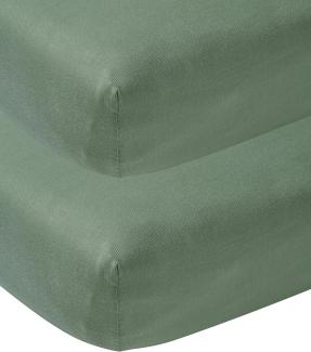 Meyco Jersey Spannbetttuch Forest Green 50 x 90 cm 2 Stück Grün