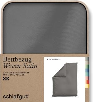 Schlafgut Woven Satin Bettwäsche|Bettbezug einzeln 155x220 cm| grey-mid