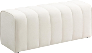 HOMCOM Polsterbank Bettbank mit Leinenoptik, Kanal-Tufting (Flurbank, 1-St, Sitztruhe), für Schlafzimmer, Wohnzimmer, Cremeweiß