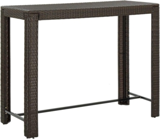 vidaXL Garten-Bartisch, Polyrattan, Braun, 140,5 x 60,5 x 110,5 cm