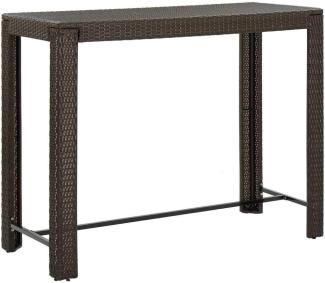 vidaXL Garten-Bartisch, Polyrattan, Braun, 140,5 x 60,5 x 110,5 cm