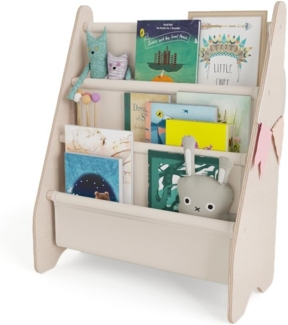 MAMOI® Bücher Regal für Kinder Beige | Bucheregale Kinder | Kinderbücher Regale | Büchergestell | Kinderbücherregal | Bücherbank Kinder | Bücherregal Kinderzimmer | Aufbewahrungsregal für Bücher | 100% ECO | Made in EU
