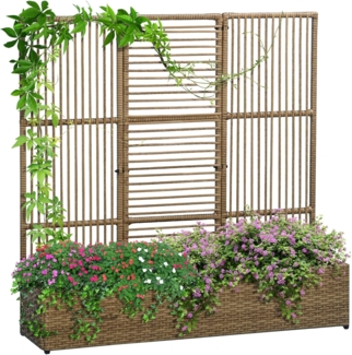Outsunny Blumenkasten mit Rankhilfe, wetterbeständig (Pflanzkasten, 1 St, Pflanzkübel), für Garten, Terrasse, Sand