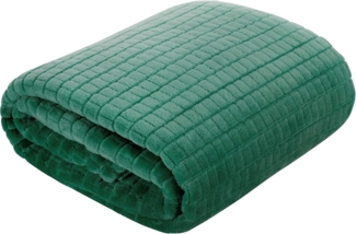 Wohndecke Kuscheldecke Decke MICROFASER Sofadecke Tagesdecke CINDY2 220x200 cm dunkelgrün