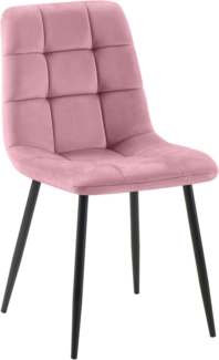CLP Esszimmerstuhl Antibes Samt gesteppt | 150 kg Tragkraft | Ohne Armlehne,rosa