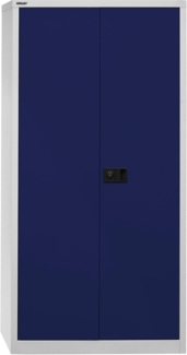 Bisley 'Universal' Flügeltürenschrank, Oxfordblau / Lichtgrau, 195 x 40 x 60 cm, Garderobeneinsatz