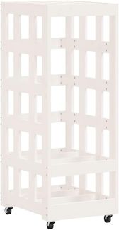 vidaXL Kaminholzregal mit Rollen Weiß 40x49x110 cm Massivholz Kiefer 832328