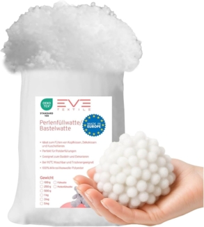 Eve Textile GmbH Kissenfüllung Füllwatte Weich Polyester Füllung Kissen Kuscheltiere DIY-Projekte, Perlenfüllwatte Formstabil Waschbar & Hypoallergen Trocknergeeignet