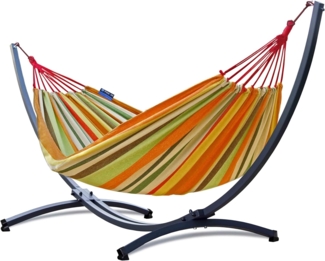Potenza Hängematte mit Gestell – 220kg für 2 Personen, Hängematte- 220x160, 200kg, Cocoon XXL Orange