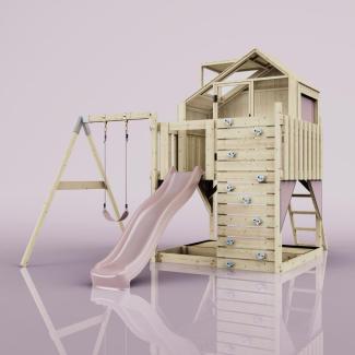 PolarPlay Spielturm Madita aus Holz in Rosa