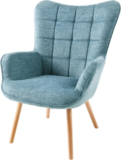 riess-ambiente Sessel SCANDINAVIA blau / natur (Einzelartikel, 1-St), Wohnzimmer · Stoff · Massivholz · mit Armlehnen · Scandinavian Design