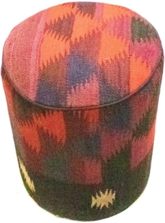 Sonderform,XS / 80 cm Ø Rund & kleiner,Mehrfarbig,Patchwork,Schurwolle,Afghanistan