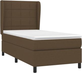 vidaXL Boxspringbett mit Matratze Dunkelbraun 90x200 cm Stoff 3127936