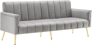 SeedWave Schlafsofa 3-Sitzer Sofa mit Schlaffunktion, Samt-Klappsofa,kleines Schlafsofa, fünffach winkelverstellbare Rückenlehne und Armlehne