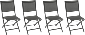 Hespéride - 4er-Set klappbare Gartenstühle Essentia in Anthrazitgrau und Grau - Anthrazit/Graphit