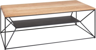 riess-ambiente Couchtisch ARCHITECTURE 110cm natur / schwarz (Einzelartikel, 1-St), Wohnzimmer · Eiche-Massivholz · Metall · geölt · mit Ablage · Design