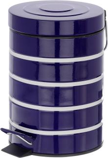 WENKO 21352100 Kosmetik Treteimer Marine Blau, Fassungsvermögen 3 L, Stahl, 15 x 27 x 15 cm, Blau