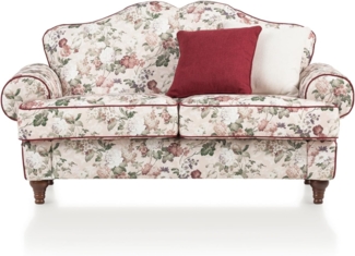 Sofa 2-Sitzer Elita in creme Landhaus Blumen 170 cm