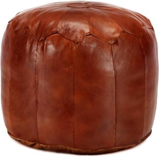 vidaXL Pouf Hellbraun 40 x 35 cm Echtes Ziegenleder 248129