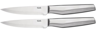 Fissler Steakmesser Essential (2 Stück), Ergonomischer Griff, Wellenschliff