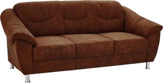 Cavadore Sofa Sofa mit Federkern im klassischen x 86 x Mikrofaser, Braun, 3