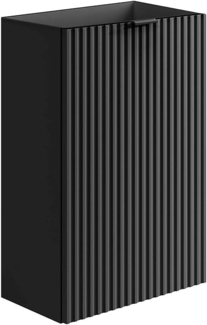 Vente-unique - Handwaschbeckenschrank geriffelt - Tür wendbar - Schwarz - 60 x 40 x 22 - VAHIRA