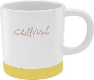 GRUSS & CO Tasse mit Gravur "Chill mal" | Steinzeug, 40 cl, mehrfarbig | Geschenk Freunde | 48433