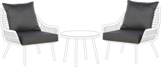 Outdoor Kissenbezug Set LAURETO Dunkelgrau