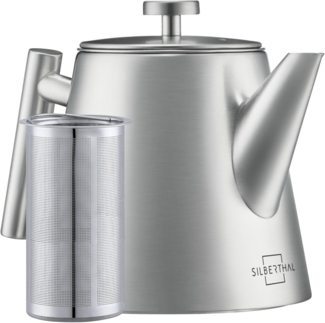 SILBERTHAL Teekanne Teekanne Edelstahl 1,0l Silber 2.0, 1 l, Doppelwandig-isoliert